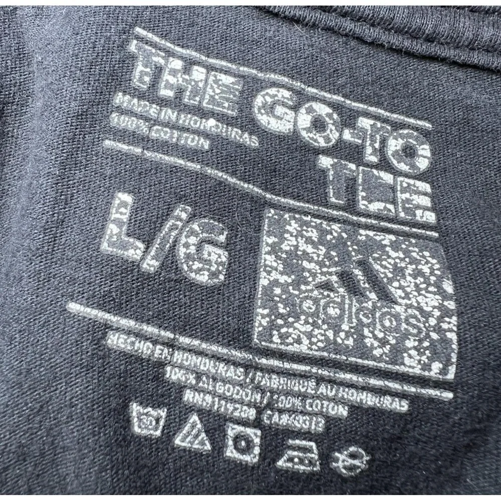 Adidas Mens Size‎ Large Go To Tee Three Stripe Life Graphic T-Shirt Black Casual